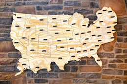 US Map Unfinished Wall Display