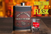Personalized Leather Hip Flask