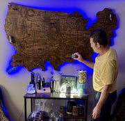 US Map Shot Glass Wall Display